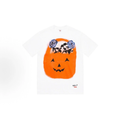 Supreme Yohji Yamamoto Pumpkin T-Shirt, Halloween Jack O Lantern Blue Rose Graphic White Short Sleeve Tee